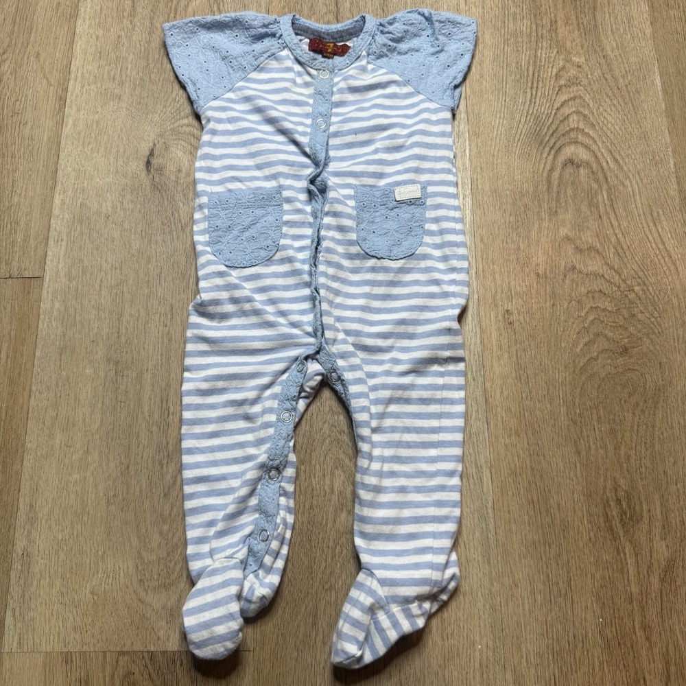 7 For‎ All Mankind Baby Girl Coverall One Piece Outfit 3/6 mo Kentucky Stripe